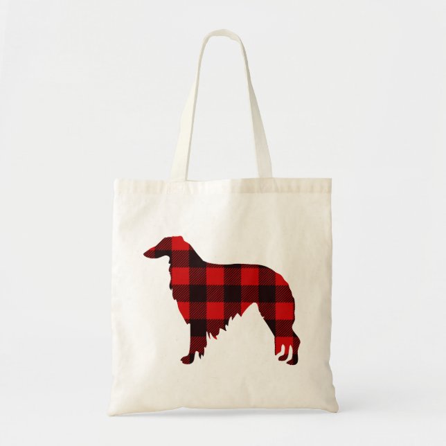 Lodge Borzoi Buffalo Plaid Tygkasse (Framsidan)