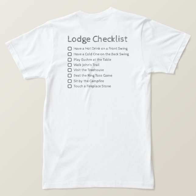 Lodge Checklist Shirt T Shirt (Design baksida)