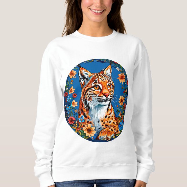 Lodjur med livfull orange päls t shirt (Framsida)