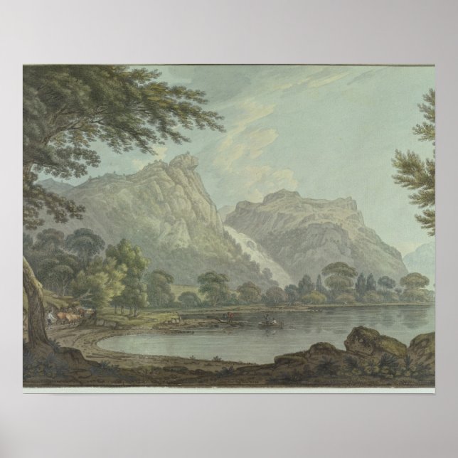 Lodore Sten - fall och stuga avstånd (penna och bl Poster (Framsidan)
