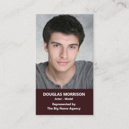 Lodrät Actress Model med fototon Visitkort