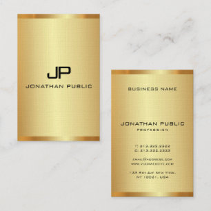 Lodrät Affärskort Monogram Elegant Faux Guld Visitkort
