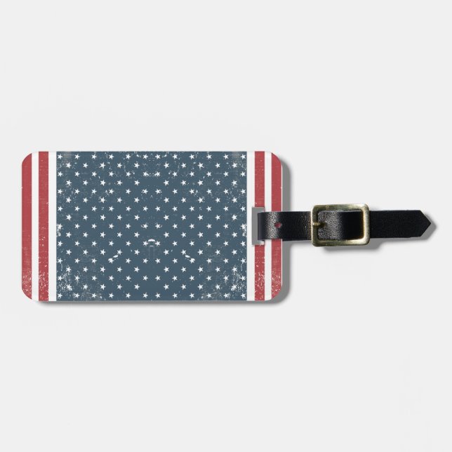 lodrät American flagga Bagagebricka (Horisontell Framsida)