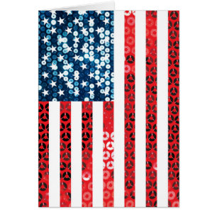 lodrät American flagga Hälsningskort
