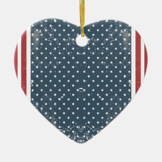 lodrät American flagga Julgransprydnad Keramik (Framsidan)