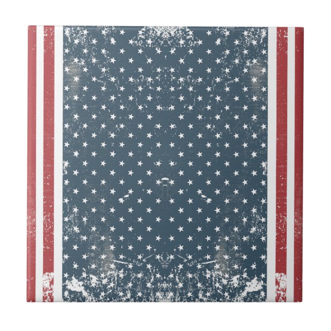 lodrät American flagga Kakelplatta (Framsidan)