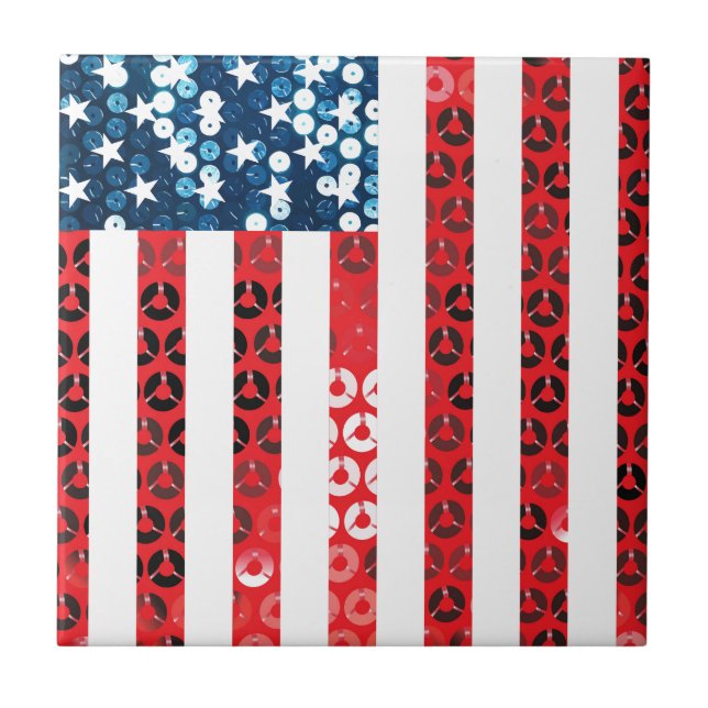lodrät American flagga Kakelplatta (Framsidan)