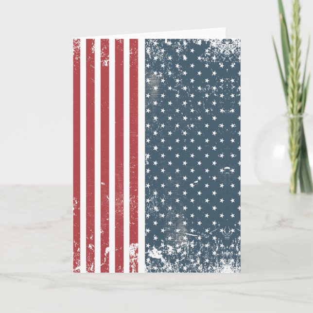 lodrät American flagga Kort (Framsida)