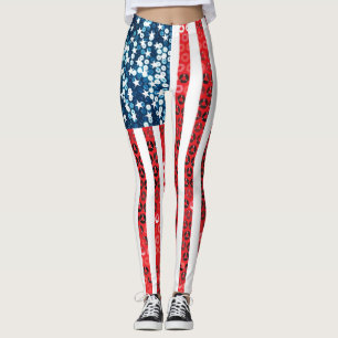 lodrät american flagga leggings