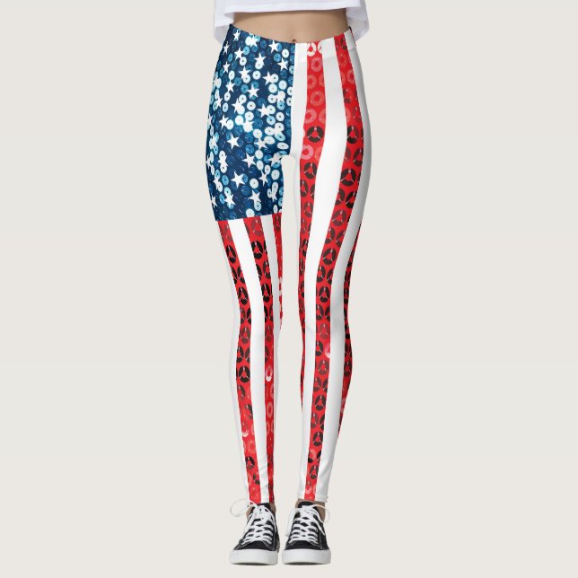 lodrät american flagga leggings (Framsida)