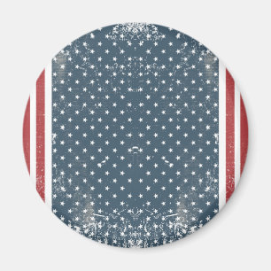 lodrät American flagga Magnet