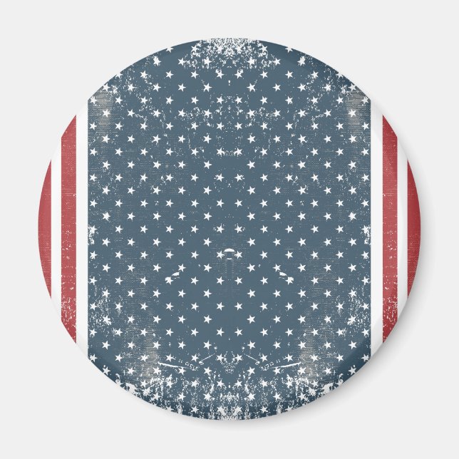 lodrät American flagga Magnet (Framsidan)