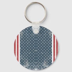 lodrät American flagga Nyckelring