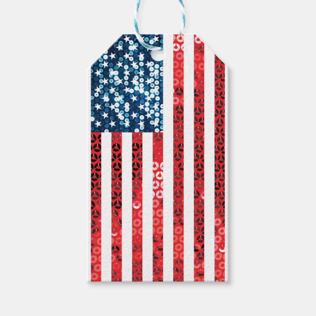 lodrät American flagga Presentetikett (Framsidan)
