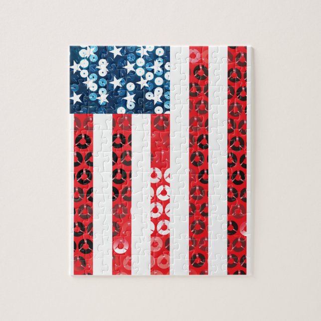 lodrät American flagga Pussel (Vertikal)