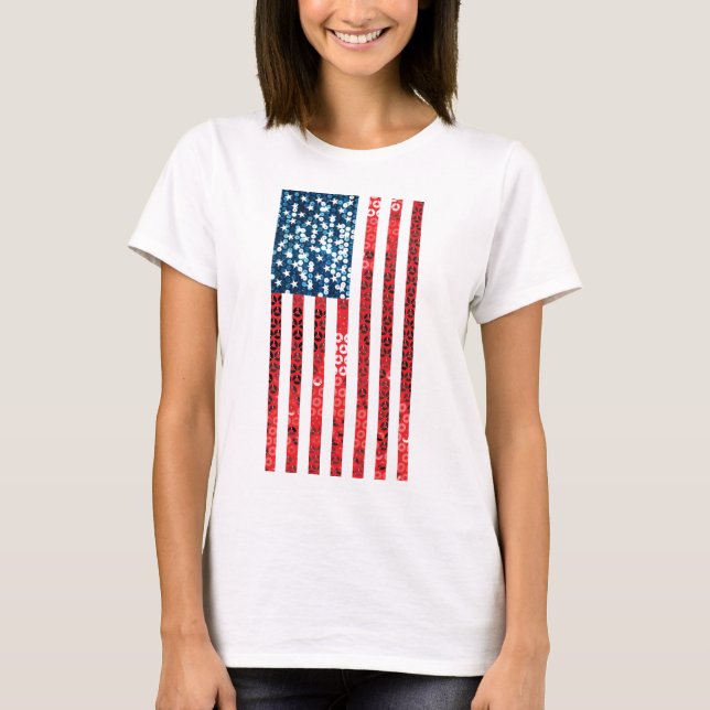 lodrät American flagga T-shirt (Framsida)