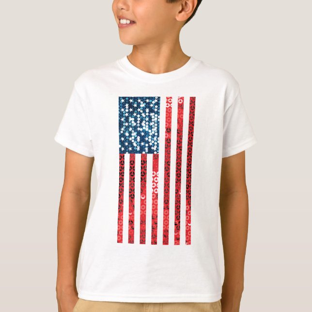 lodrät American flagga T-shirt (Framsida)