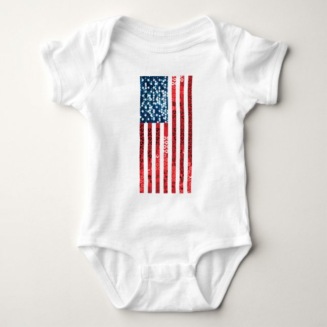 lodrät American flagga T-shirt (Framsida)