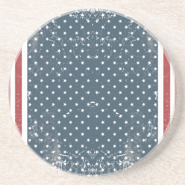 lodrät American flagga Underlägg Sandsten (Framsidan)