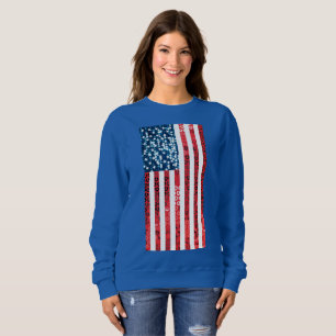 lodrät american flagga Women sweatshirt Tröja