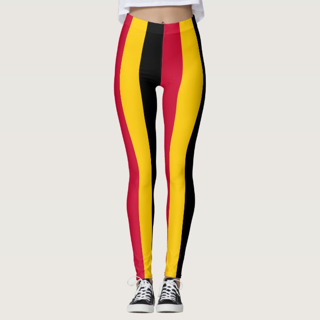 Lodrät Angola National Flagga Stripe Leggings (Framsida)