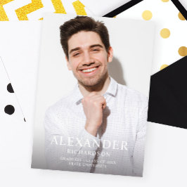 Lodrät Announcemen för det stora Modet Namn Photo Inbjudningar