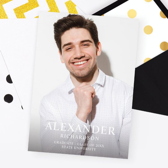 Lodrät Announcemen för det stora Modet Namn Photo  Inbjudningar (Skapare uppladdad)