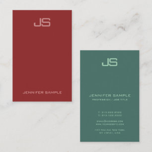 Lodrät anpassade Modern Elegant Monogram Visitkort