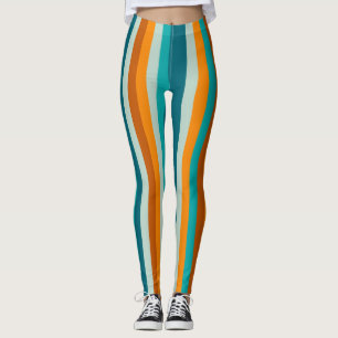 Lodrät Aqua-Orange Rust från Rand Leggings