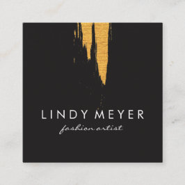Lodrät Artistic Faux Guld Brushed Fyrkantigt Visitkort
