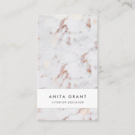 lodrät av elegant, vitt och rosa marmor visitkort
