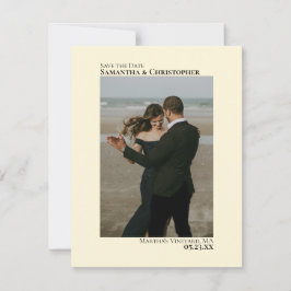 Lodrät av elfenben, foto-minimalistiskt Bröllop Spara Datumet