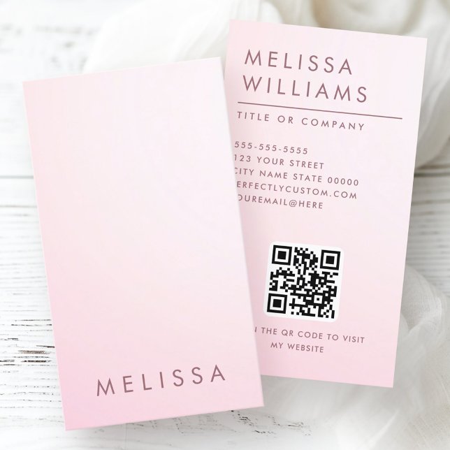 Lodrät av modern rosa minimalistisk professionell visitkort (Modern pink minimalist professional vertical business card)