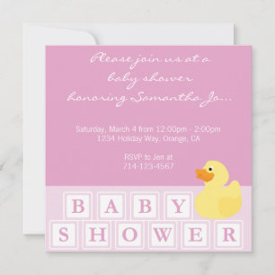 Lodrät Baby Shower Anka Inbjudningar