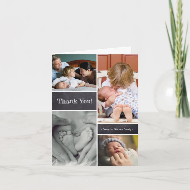 Lodrät baby Tack för ditt födelsebesked (Framsida)