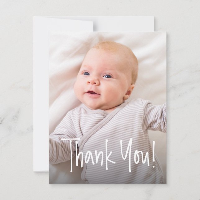 Lodrät Babyfoto Födelsemeddelande Foton (Framsida)