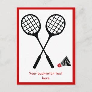 Lodrät Badminton racquet och shuttlecock Vykort