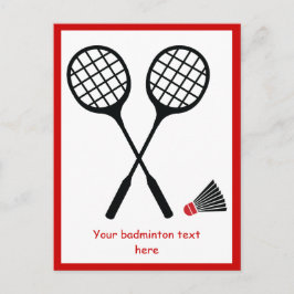 Lodrät Badminton racquet och shuttlecock Vykort