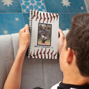Lodrät Baseball Photos Clean White Anteckningsbok