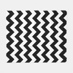 Lodrät Black and White Zigzag Fleecefilt