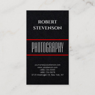 Lodrät Black Photo Artist Modern Minimalist Visitkort