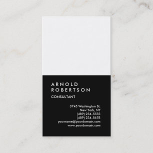 Lodrät Black White Chic Consultant Affärskort Visitkort