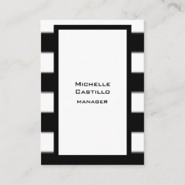 Lodrät Black White Stripe Plain Modern Visitkort