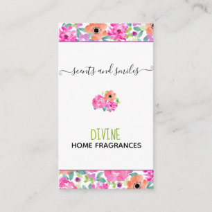 Lodrät Blommigt av vattenfärg för handgjorda Va Visitkort