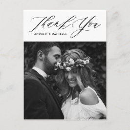 Lodrät Bröllop Tack med svart Elegant Vykort