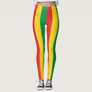 Lodrät Burkina Faso Flagga Färg Leggings