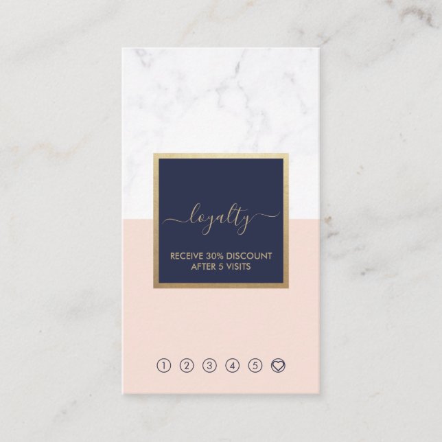 Lodrät Calligraphy  & Midnight Blue Loyalty Visitkort (Framsida)