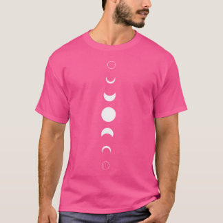 Lodrät Celestial Måne Phase Back Print Lunar Ast T Shirt