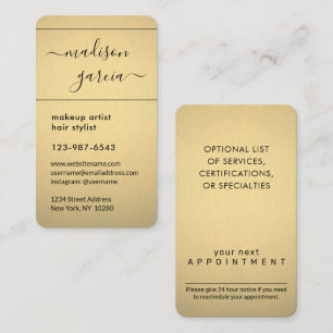 Lodrät chic Modern Script Black & Guld Faux Foil Tidsbeställning Kort