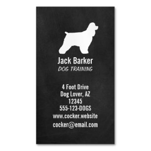 Lodrät Cocker Spain Silhouette Hund aveln Visitkortmagnet